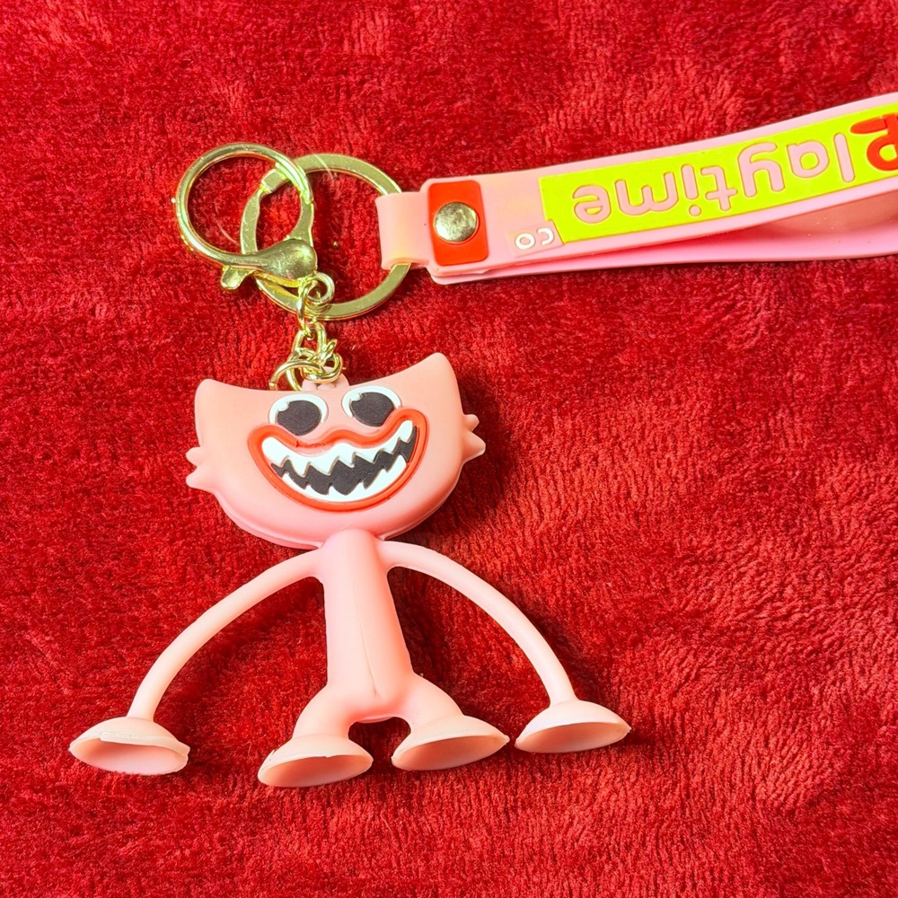 Poppy Playtime Kissy Missy Pink Silicone Keychain Suction Cup Figure Wristlet